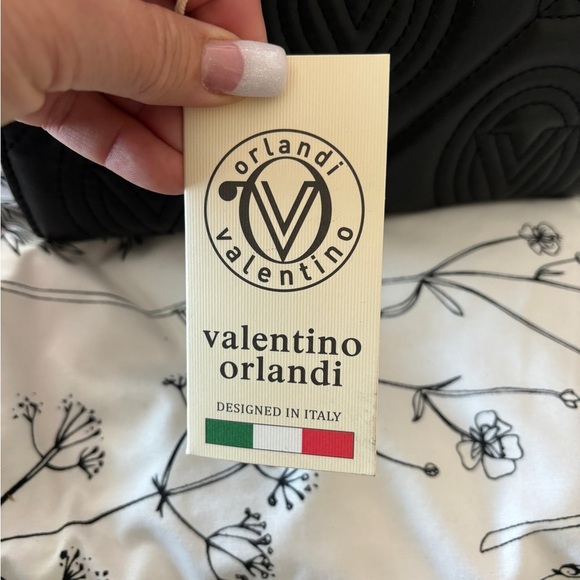 NWT Valentino Orlando Italy Design Monogram Small Tote Shoulder Bag LOGO Strap - Picture 6 of 12